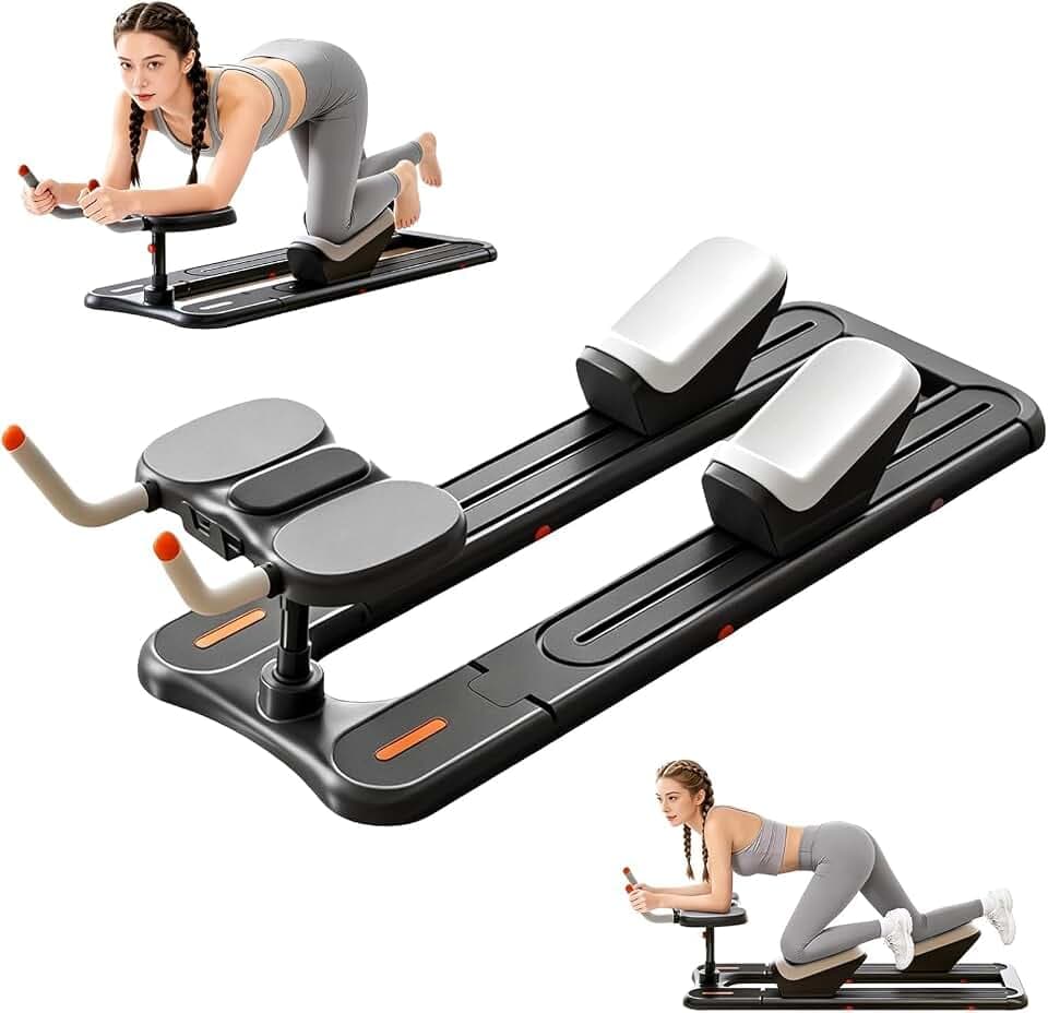 Wirbelsäulentrainer, 6-in-1 Spine Twist & Stretch Trainer Twister Sportgerät mit 3-Fach Höhenverstellbar LED-Timer Handyhalterung für Taillentrainer, Workout, Taillenstraffung, Rücken, Beindehnung