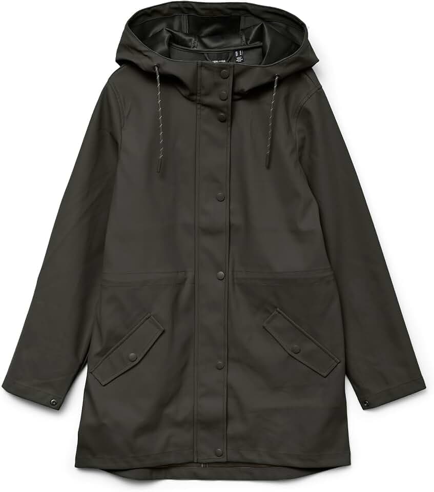 Vero Moda Damen Regenjacke VMMalou Regen-Mantel mit Kapuze