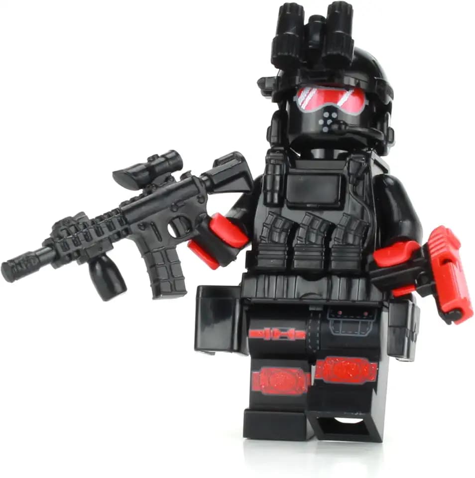 Battle Brick 1.6 Inches Tall Season 1 Emergency Strike Team Assaulter | Accessories Made in The USA | Genuine Military Minifig | Printed Tactical Legs