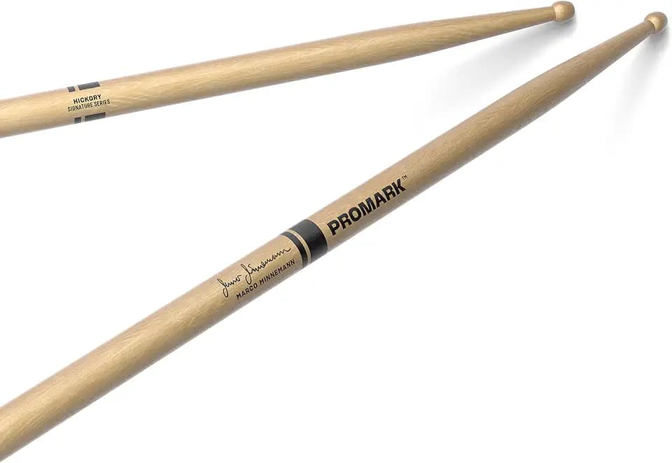 ProMark Drum Sticks - Marco Minnemann Drumsticks - Drum Sticks Set - Signature Serires Wood Tip - Hickory Drum Sticks - Consistent Weight and Pitch - 1 Pair