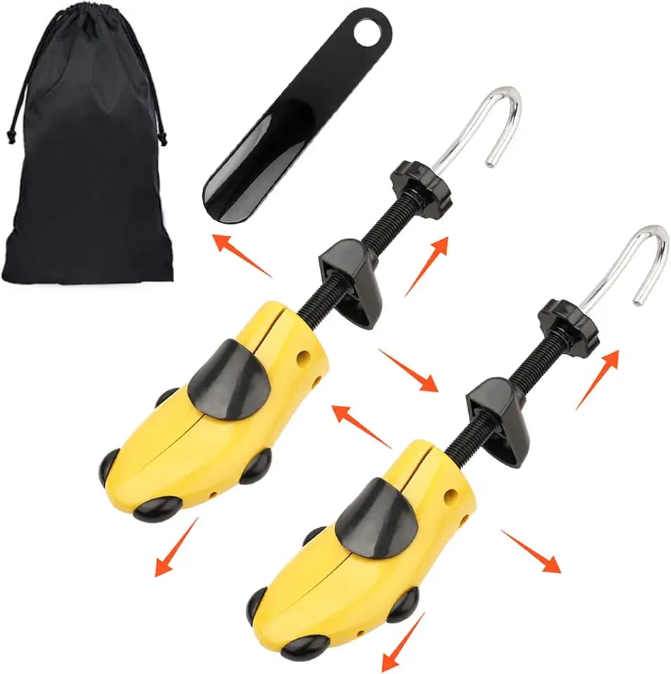 Schuhspanner Herren und Damen 2-Wege Schuhspanner Kunststoff & Metall Schuhdehner Schuhweiter für Einstellbare Länge und Breite Schuhstrecker mit Schuhlöffel