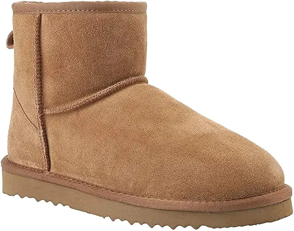 Damen Schneestiefel wasserdichte Leder Winterstiefel rutschfeste warme gefütterte Winterboots