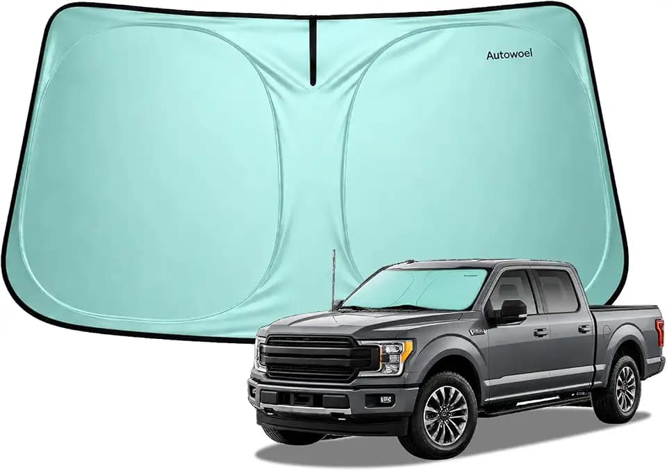 Cooling Windshield Sun Shade for Ford F150 2015-2026, 240T Mint Green
