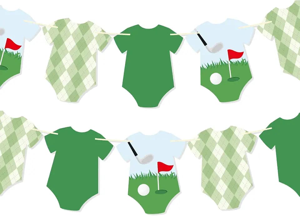 Golf Baby Shower Bodysuit Banner, Golf Baby Shower Decorations