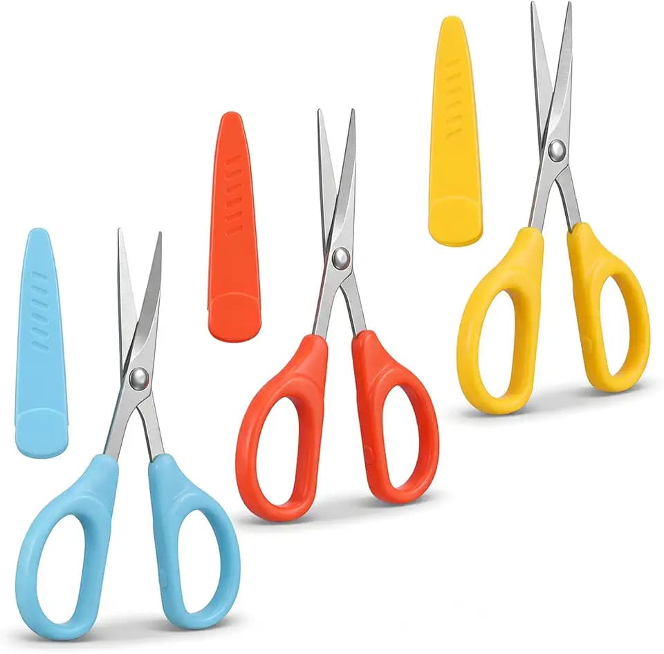 3 Stück Scheren aus Edelstahl, Mini Bastelschere Stickscheren Set Kleine Nähschere mit Schutzhülle Edelstahl Schere Tragbare Allzweckschere Stickschere für Papierschneiden Scrapbooking