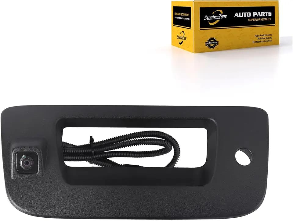 Backup Camera Compatible with Chevy: Silverado 2007-2013,GMC Sierra 2007-2013 Replaces OE# 22755304 Plug and Play-Tailgate Handle Rear View Reverse Parking Assist Back Up