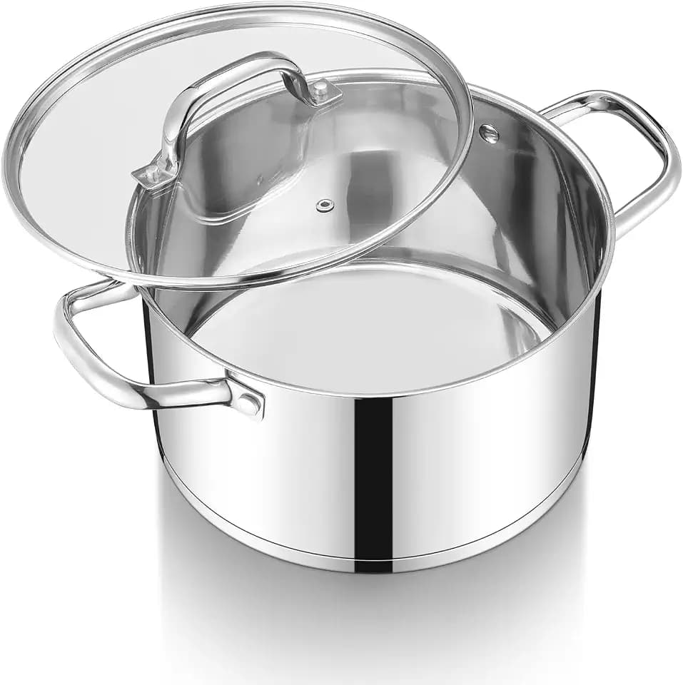Onader 24cm Kochtopf, Edelstahl 5,6L Topf Induktion mit Deckel