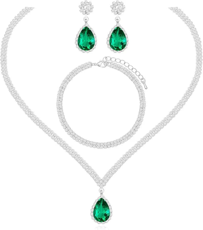 Elegant Bridal Wedding Necklace Earrings Bracelets Sets for Women