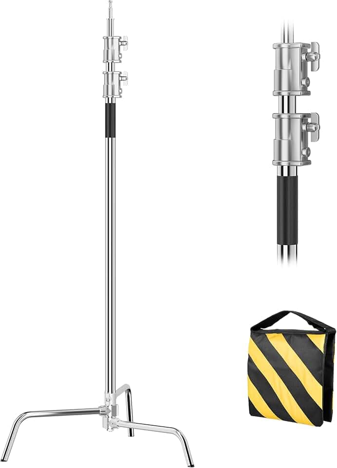 Heavy Duty C Stand, 10.8ft/330cm Stainless Steel Photography Light Stand