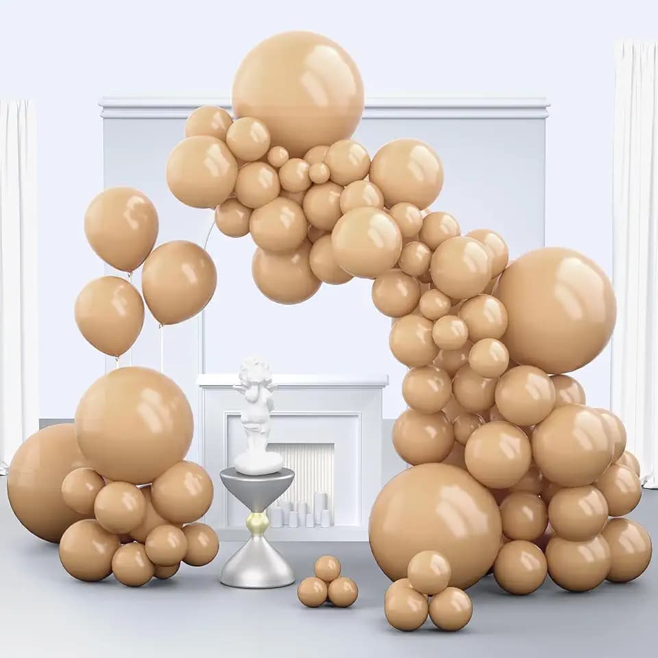 Light Brown Balloons, 150 pcs Different Sizes Pack of 18 Inch 12 Inch 10 Inch 5 Inch Tan Boho Neutral Balloons for Balloon Garland Balloon Arch as Birthday Party Wedding Decorations