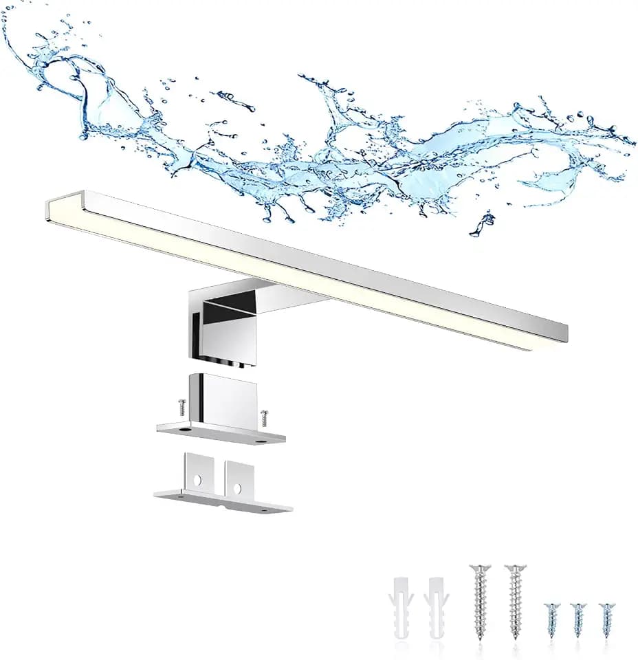 ERWEY 2 in 1 LED Spiegelleuchte Badleuchte 30cm, IP44 4000K Neutralweiß Schminklicht für Badezimmer, Aufsatzleuchte Spiegelschrank 230 Volt, Spiegellampe Badezimmer
