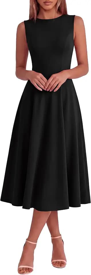 Simplee Womens Summer Sleeveless Formal Wedding Guest Midi Cocktail Dress