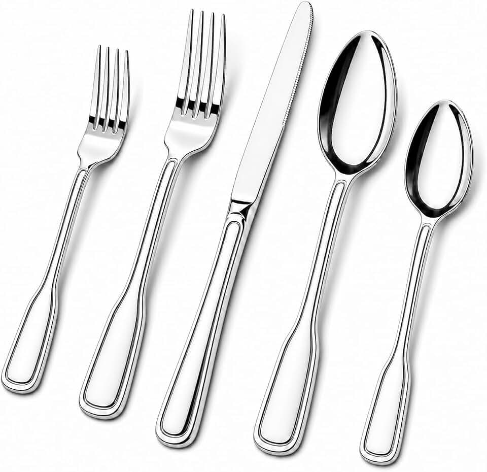 Silverware Set for 8, 40 Piece Utensils Stainless Steel Flatware Set