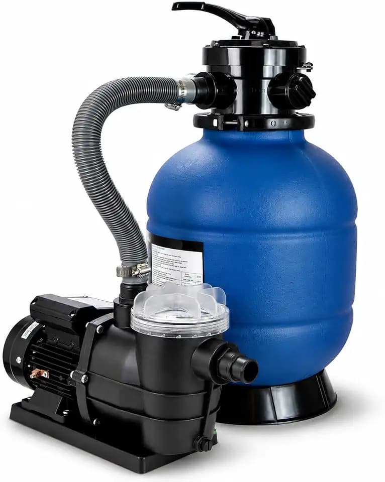 XtremepowerUS 13" Sand Filter Pump System for Above Ground Swimming Pool Self-Priming Pool Pump Multi-Port Valve, Strainer Basket 2,400 GPH, Up to 10,000 Gallons w/Adapter Set