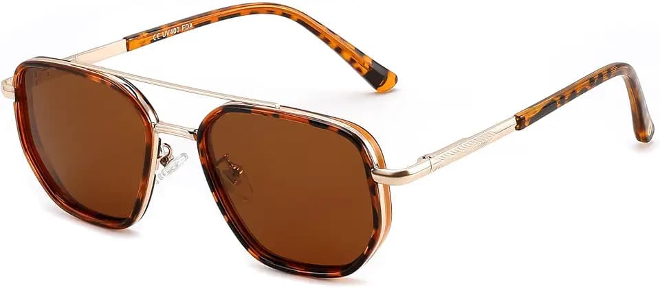 FEISEDY Polarized Aviator Sunglasses for Women Men Square TAC Lens B0329