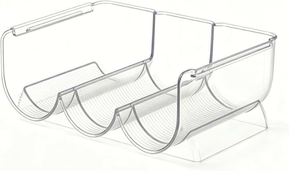 Transparent Wine Rack Stackable Bottle Holder for Refrigerator Beverage Storage and Organization at Home (3 Link)