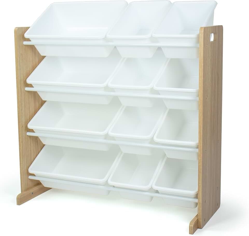 Humble Crew Kids Toy Organizer with 12 Bins, 4 Tier Storage for Playroom