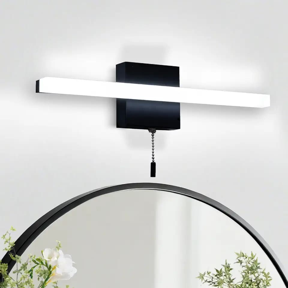 16 Inch Black Vanity Light Bar with Pull Switch 10W Brightness Ideal for Cabinet Lighting Picture Light and Sink Light for Kitchen and Bathroom Applications Modern Design Efficient Lighting