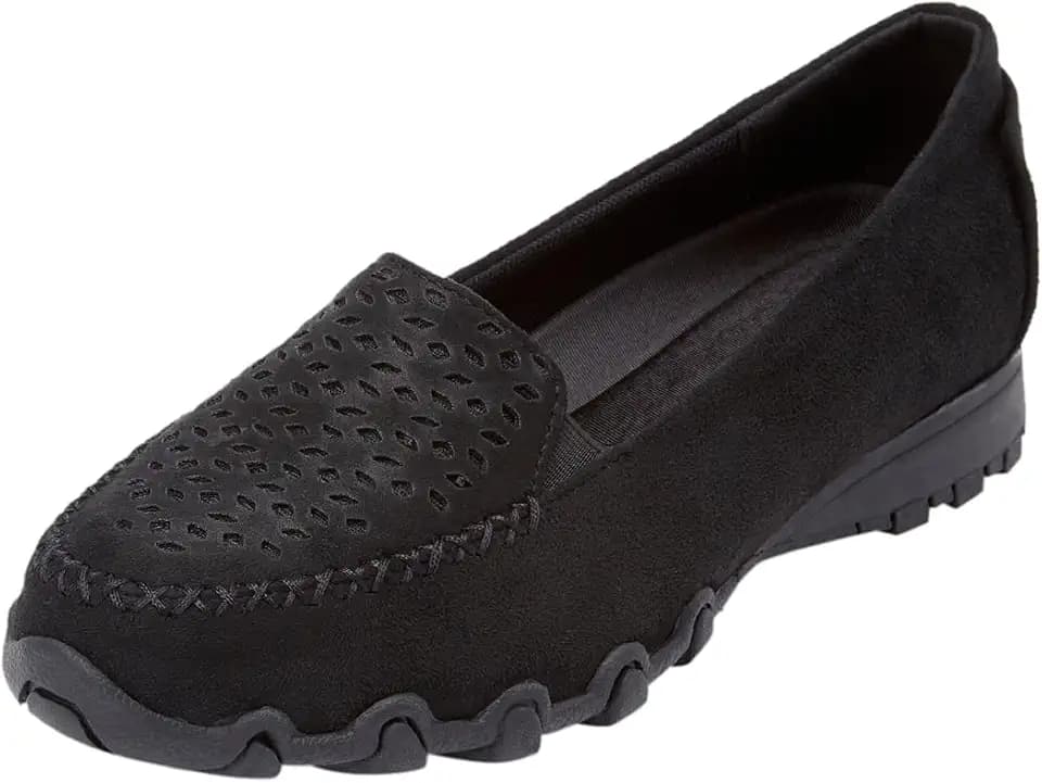 Comfortview Women's The Pax Slip On Flat - 10 M, Black (Wide Widths Available)