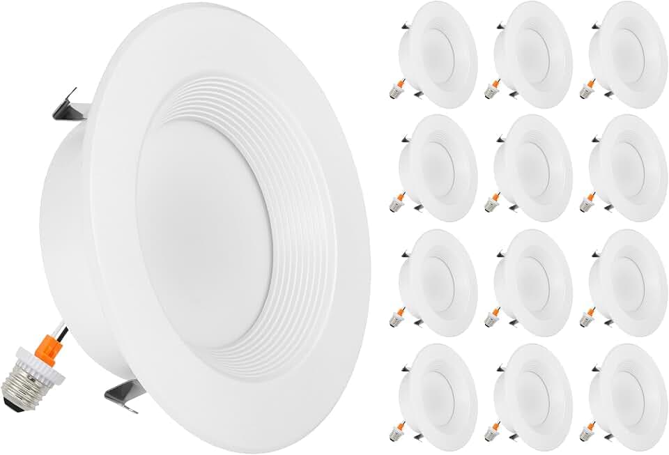 Maxxima 4 in. Retrofit Recessed LED Downlight, 5 CCT 2700K-5000K 900 Lumens