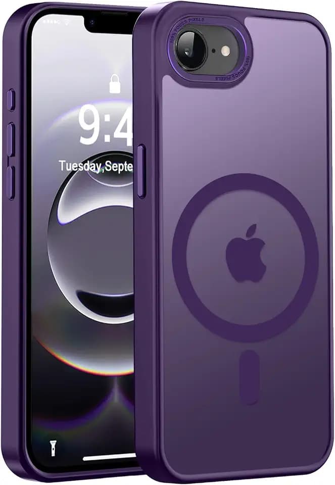 Newfuture Designed for iPhone 17e Case & iPhone 16e Case with Magnetic [13 FT Military Drop Protection] [Compatible with Magsafe] Translucent Shockproof with Anti-Fingerprint Phone Case, Deep Purple