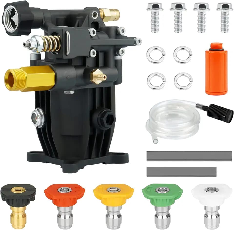 3/4" Shaft Horizontal Anodized Pressure Washer Pump-3300 PSI @ 2.5 GPM-Universal Pump for Most Brands of Gas Engine Power Washer Machine