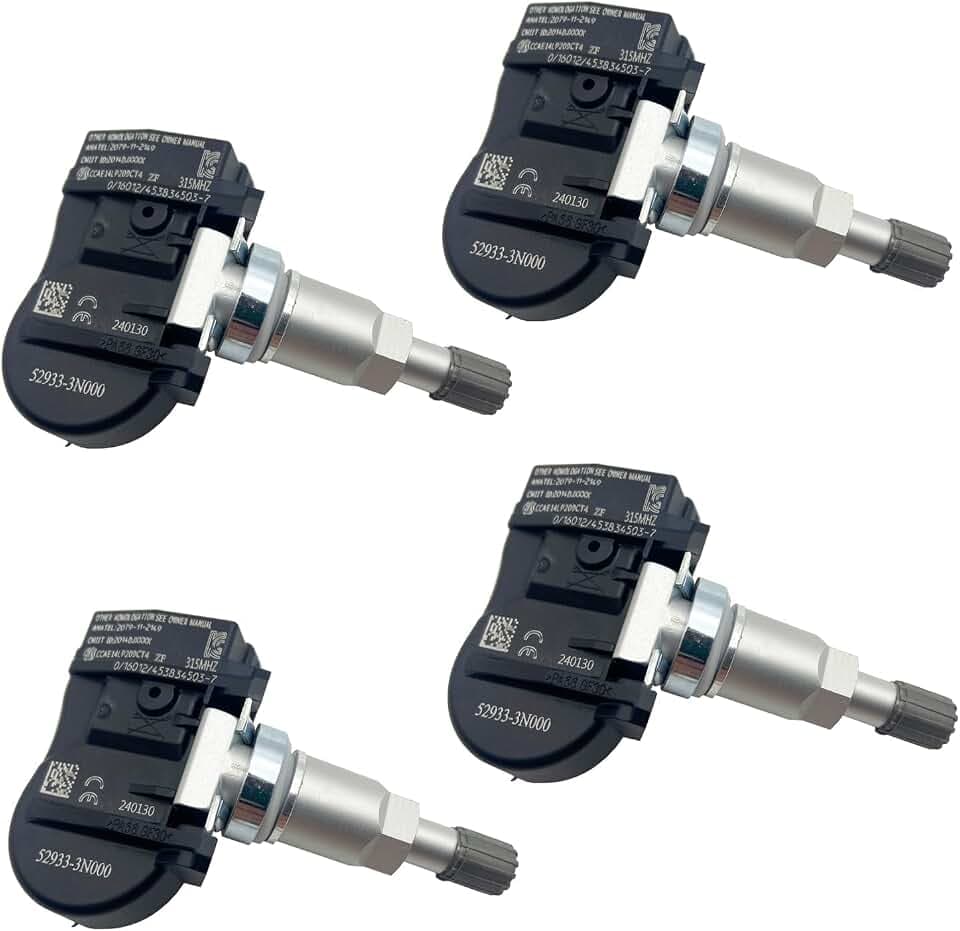 Cheriezing 52933-3N000 Pre-Programmed Tire Pressure Sensor, 315MHz Set of 4