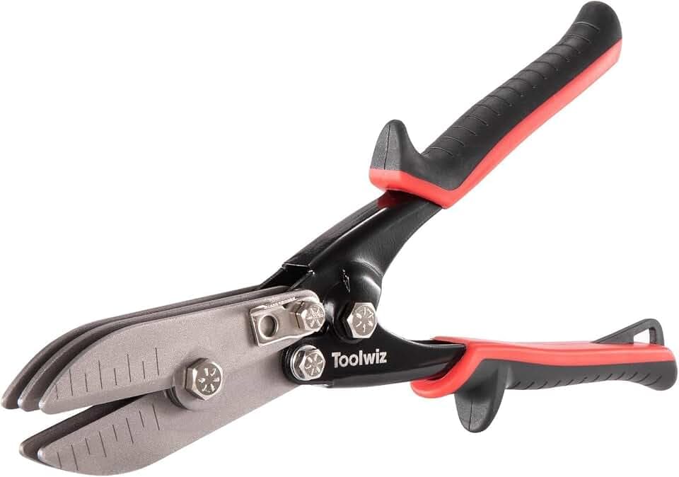Toolwiz 5 Blade Sheet Metal Tools, Duct Crimping Tool for 24-26 Gauge Downspout, Stove Pipe, Stainless Steel, Ventilation Duct Systems, 10-1/2" HVAC Sheet Metal Crimper Efficient Pipe Crimper