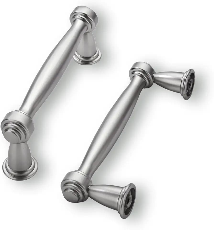 khtumeware 10 Pack 3 Inch(76mm) Brushed Satin Nickel Cabinet Pulls Kitchen Cabinet Handles Cabinet Hardware for Cupboard Drawer Handles Dresser Pulls