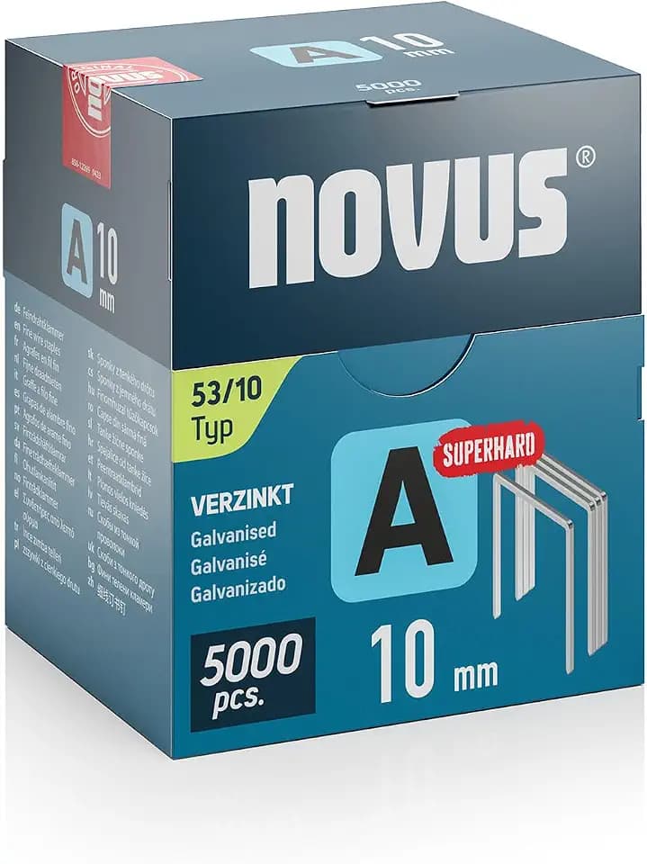 NOVUS TOOLS Feindrahtklammern Typ 53, 10 mm, 5000 Stück, Tackerklammern