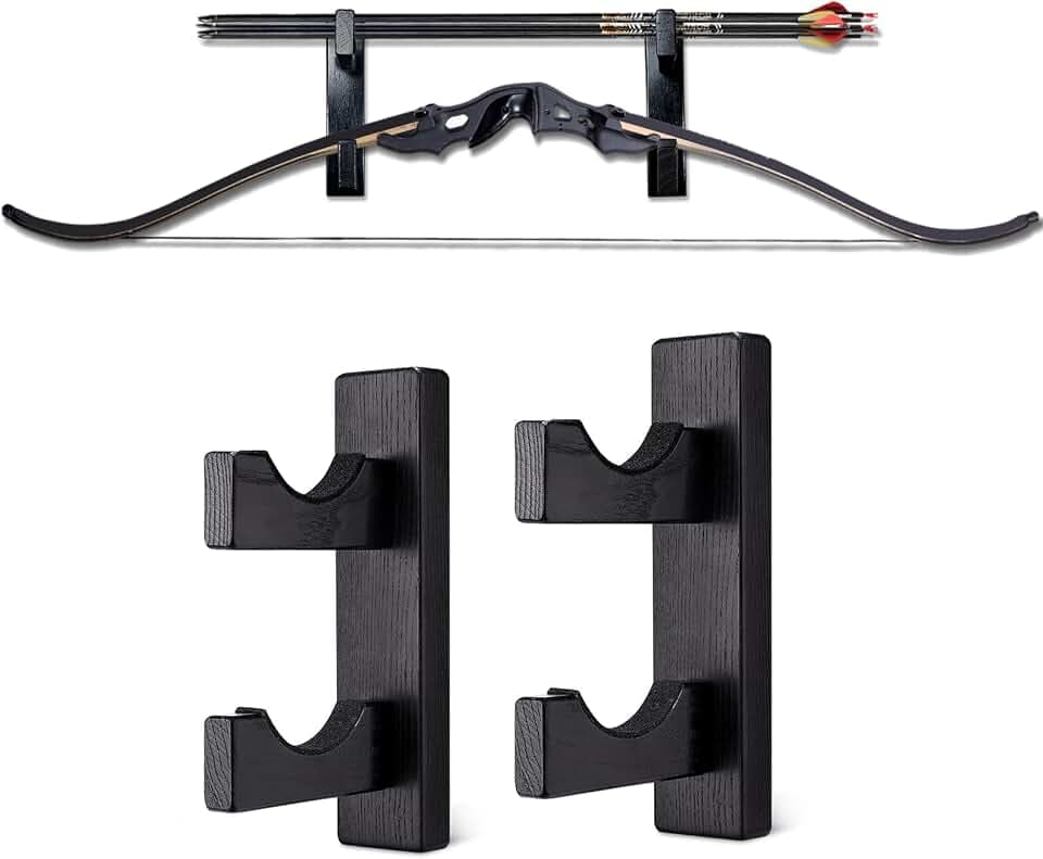 Bogenständer Wandmontage Holz, Bogenaufhänger, Bogenständer Wandmontage, Bogen-Organizer Holz, Universalbogen-Halter, Bogenzubehör Bogen Langbogen Shop-Display Bogen - Nicht Bogen (Zwei Ebenen)