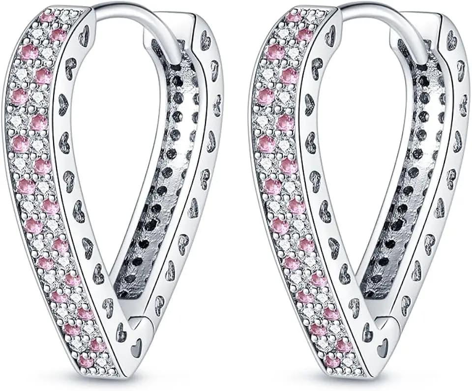 Pandach 925 Sterling Silver Earrings for Women 5A Cubic Zirconia Huggie Earring Hypoallergenic Hoop Earrings