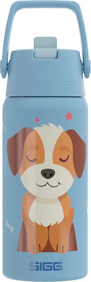 SIGG - Isolierte Trinkflasche Kinder - Shield Therm FLIP Dream Big - Auslaufsicher - Spülmaschinenfest - BPA-frei - 90% recycelter Edelstahl - Sport & Schule - Blau mit Hund - 0.5L
