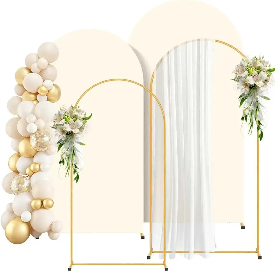 2 Pack Arch Backdrop Stand and Cover Set (7.2FT/6FT), Balloon Arch Stand