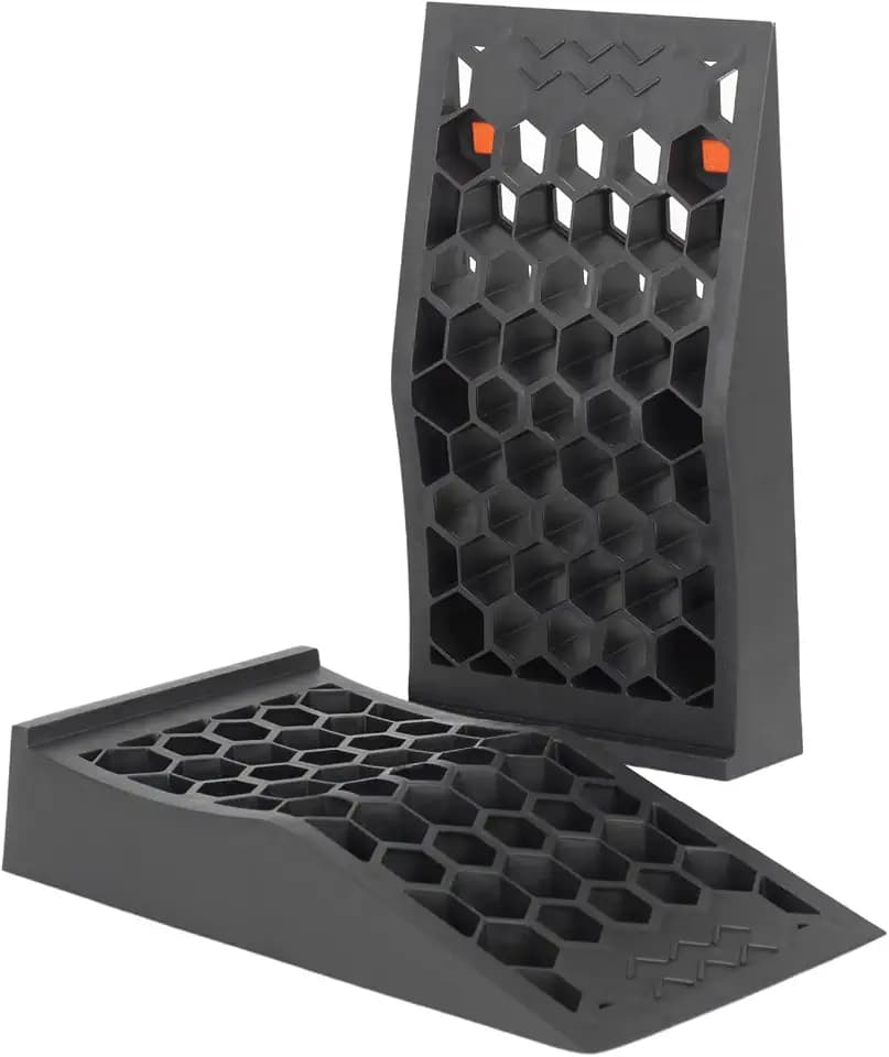 OULEME 2.44" Lift Low Profile Car Service Tire Ramps, 17"x9.5"x3.1", 2PK