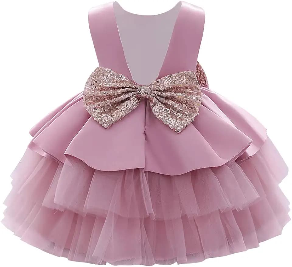 FYMNSI Baby Mädchen Kleid Kleinkinder Prinzessin Partykleid Abendkleid Hochzeitskleid Brautjungfer Festkleid Erster Geburtstagskleid