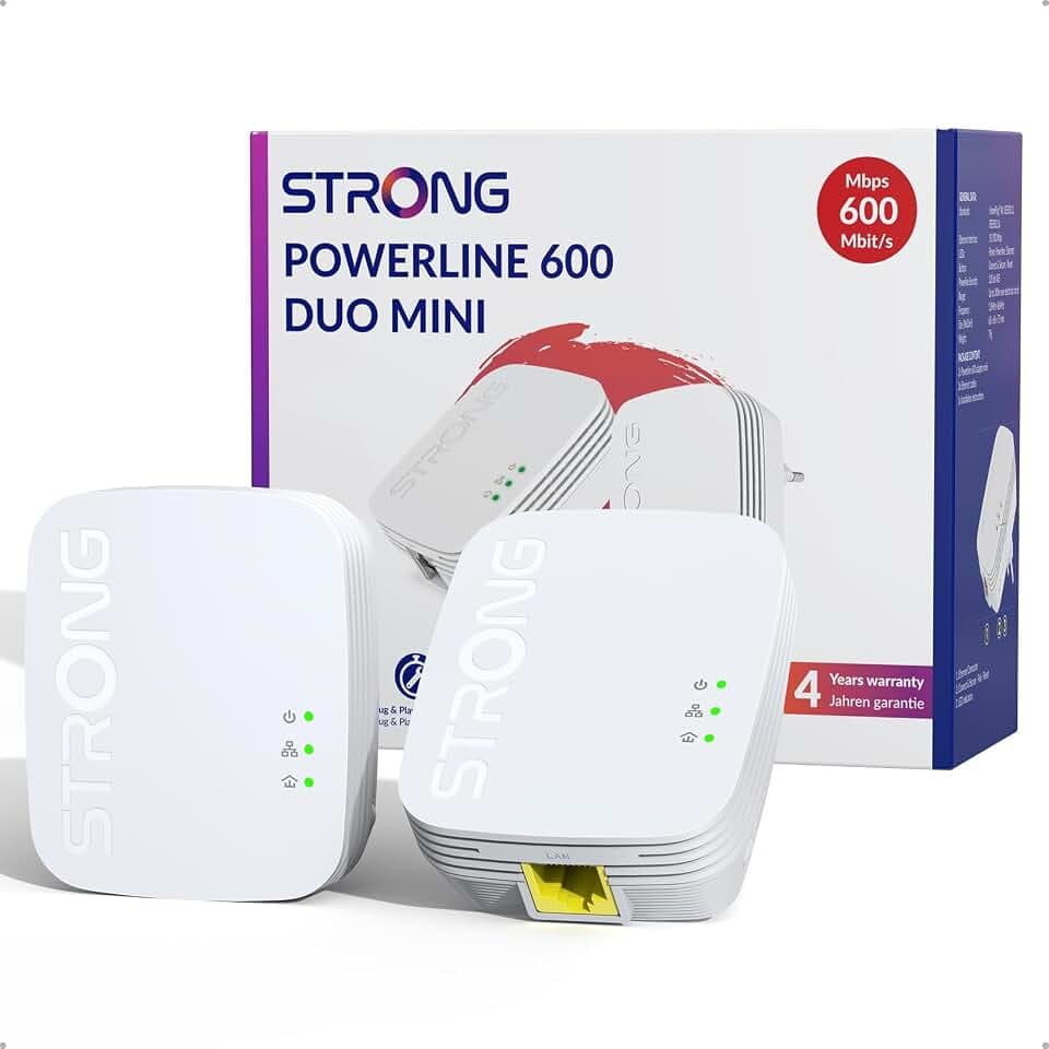 Strong AV600Mbit/s Powerline Adapter Set, 100 Mbit/s LAN Port