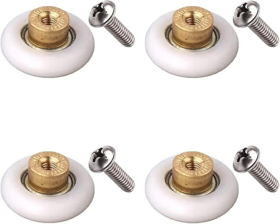 Shower Door Rollers Replacement Runners, Diameter 25mm 4pcs Shower Door Wheels, Runners Wheels Replacement Part for Bathroom Glass Door Runner Sliding