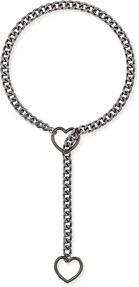 Heart O-ring Slip Chain Necklace For Women, Adjustable