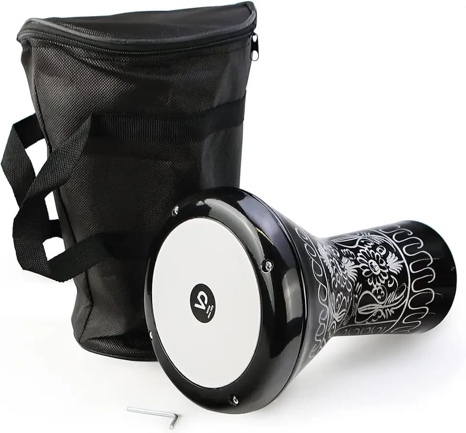 VD Vatan Orientalische Kinder Darbuka Trommel Percussion Aluguß Hand Graviert, 2029-S, Schwarz, 30 cm