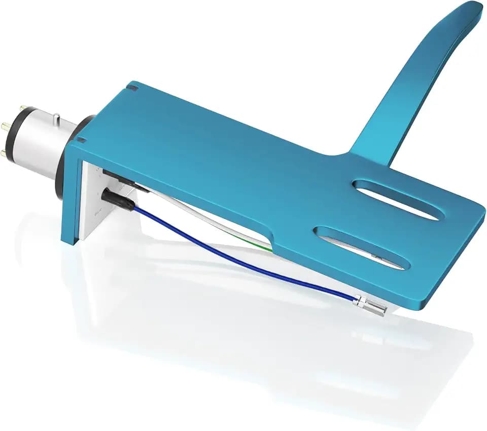 Aluminum Turntable Headshell Phono Head Shell with arm Four Wires(Blue)