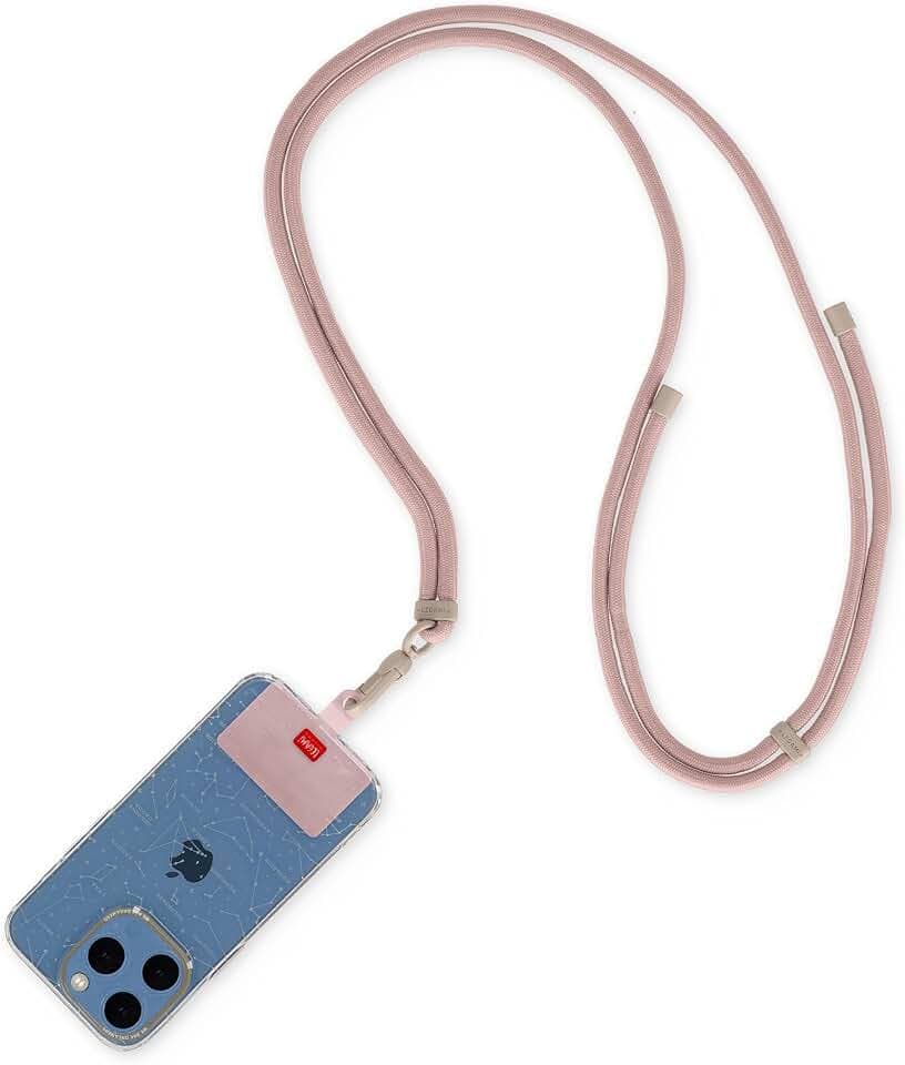 LEGAMI - Always Together, Smartohone Laynard, verstellbares Umhängeband mit Metallhaken, sicherer Verschluss, Aufkleber, Motiv Rose Gold, 70 cm
