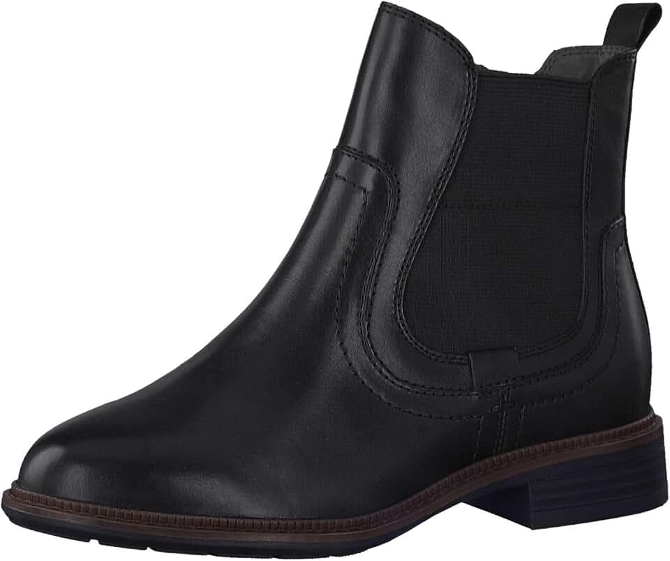 Tamaris Comfort Damen Chelsea Boots aus Leder Niedriger Schaft Comfort Fit