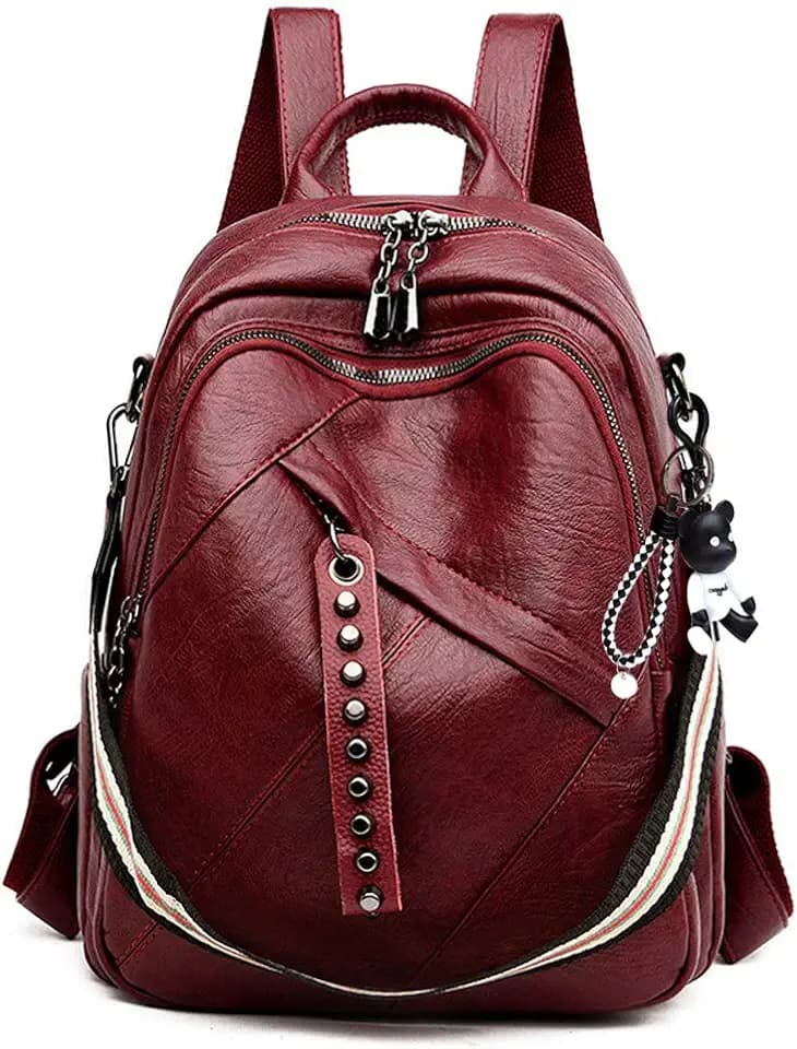 BUKESIYI Damen Tasche Rucksack Handtasche Frauen backpack Klein Anti Diebstahl Schulrucksack Laptop Weekender PU Leder DE78196