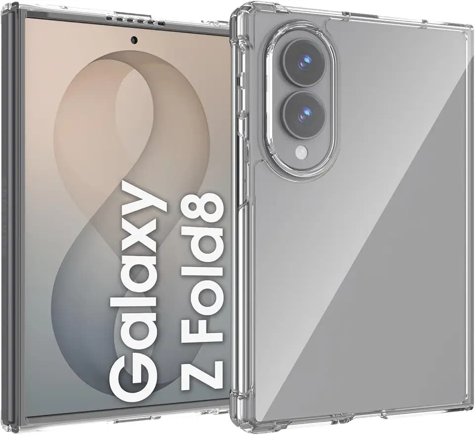 Hülle für Samsung Galaxy Z Fold 8, Dünne Vergilbt Nicht Handyhülle, Stoßfest Schutzhülle für Z Fold8, Anti-Fall Kratzfest PC Case, Silikon TPU Transparent
