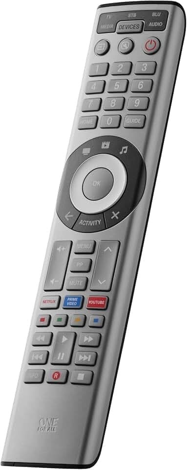 One For All Smart Control Pro 5 Universalfernbedienung – Kompatibel mit TV, Set-Top-Box, Blu-ray, Audio- und Streaming-Geräten (Modell URC7956)