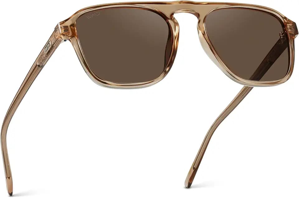 WearMe Pro Polarisierte, moderne Pilotensonnenbrille mit einem Steg, quadratisch, für Herren