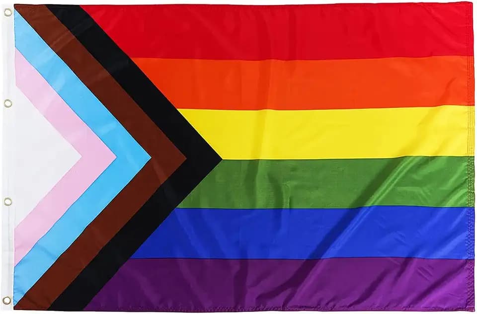 TOPFLAGS Pride Flag Outdoor Progress Pride Flags 8x12 Gay Bisexual LGBTQ+ Rainbow Banner Fade-resistant