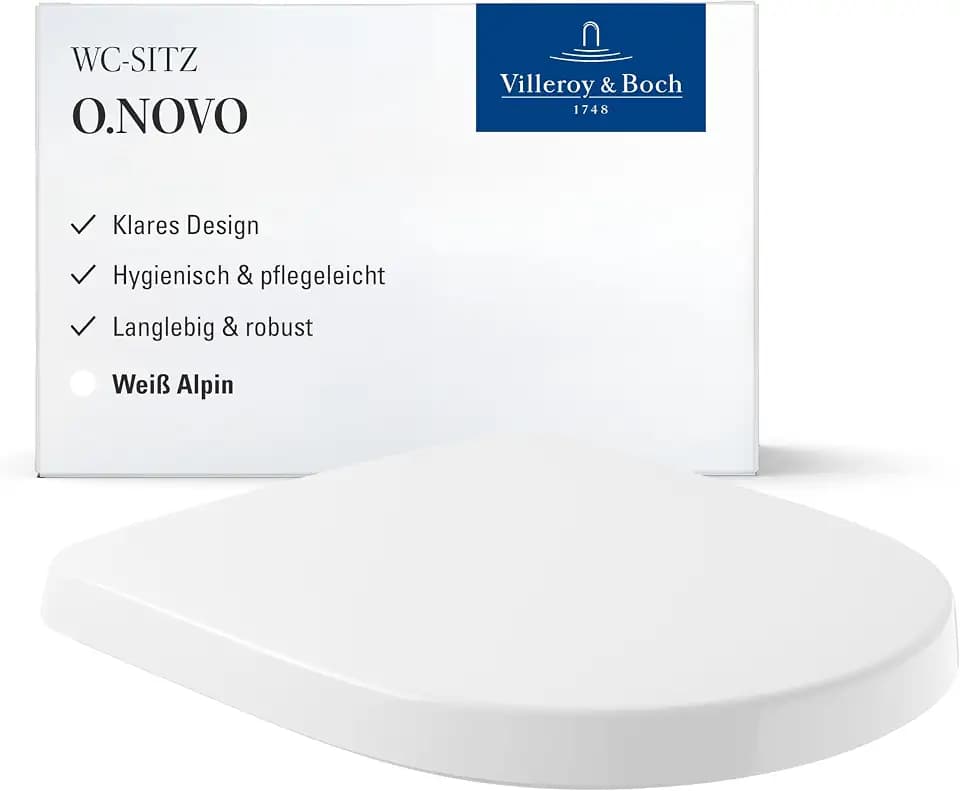 Villeroy & Boch O.novo WC-Sitz, D-Form – Weiß Alpin, glänzend