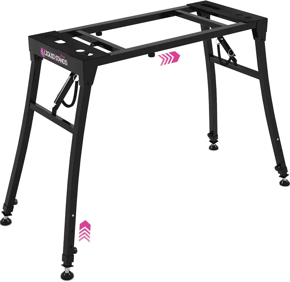 Liquid Stands Collapsible Piano Keyboard Stand - Adjustable and Portable Heavy Duty Music Stand for Kids & Adults - Fits 54-88 Key Electric Digital Pianos - Sturdy Musical Keyboard Table
